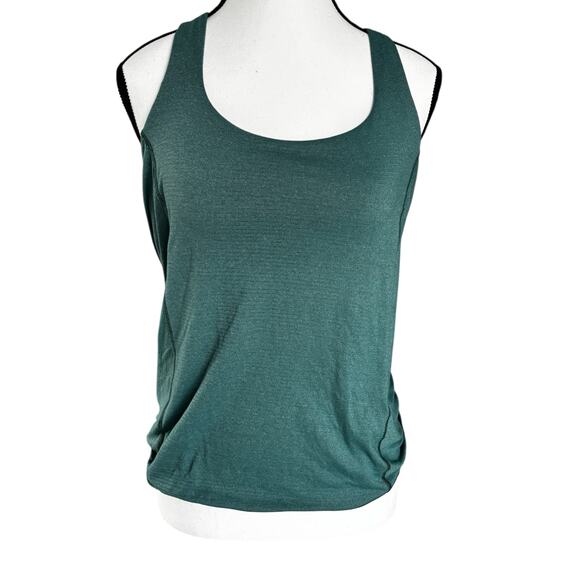Lululemon Teal Strappy Back Built-In Bra Tank Top Size 4 Open Back Athleisure - Picture 10 of 11